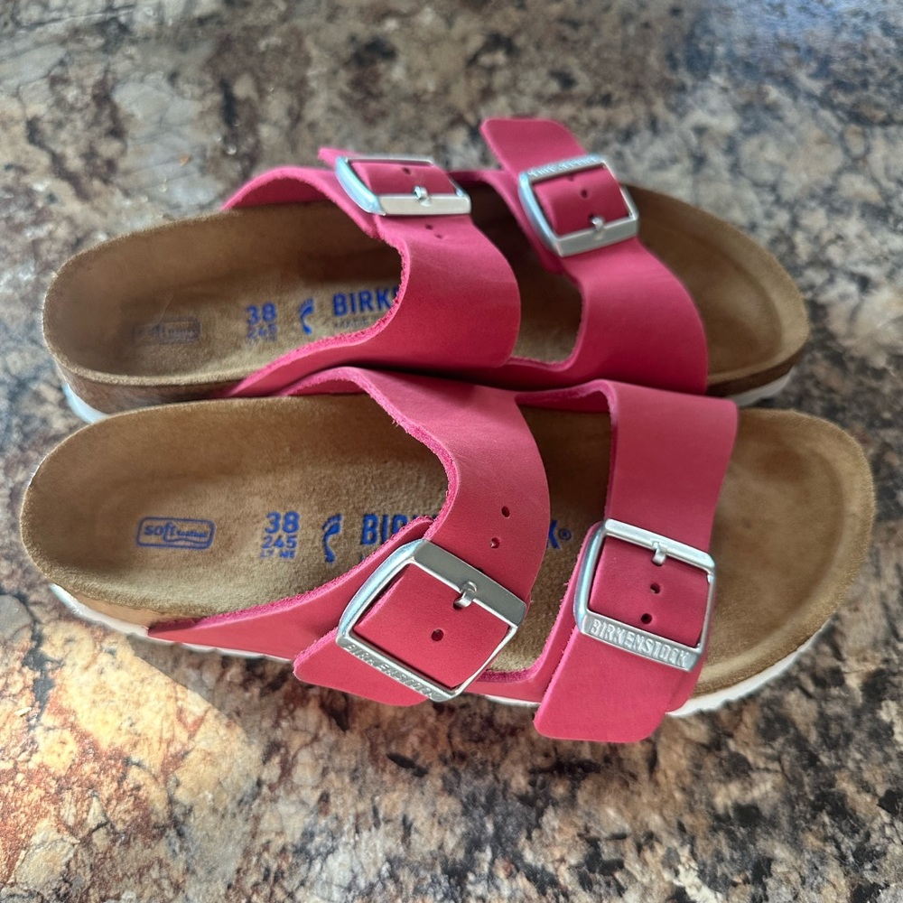 Birkenstock Arizona Soft Footbed Fuchsia Tulip 38 - BARBIE PINK BIRKENSTOCK - Picture 7 of 9